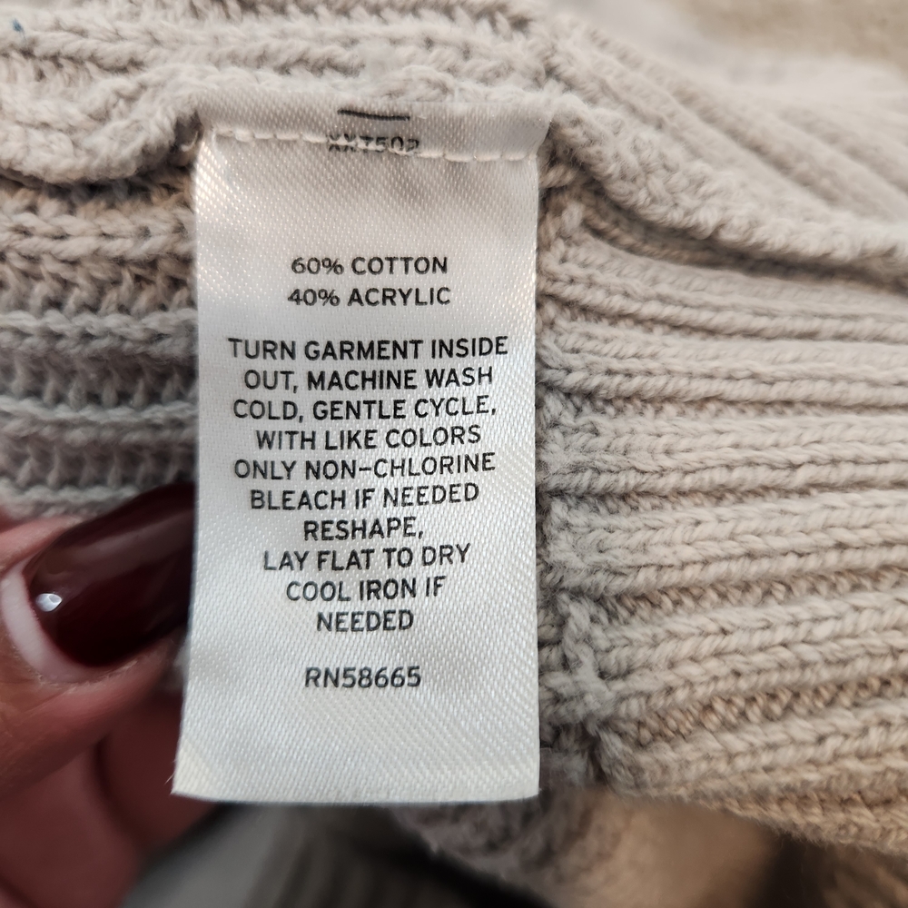 Nordstrom Womens Cotton Blend Grey Waffle Knit Cardigan Sweater Size Small - Picture 4 of 6